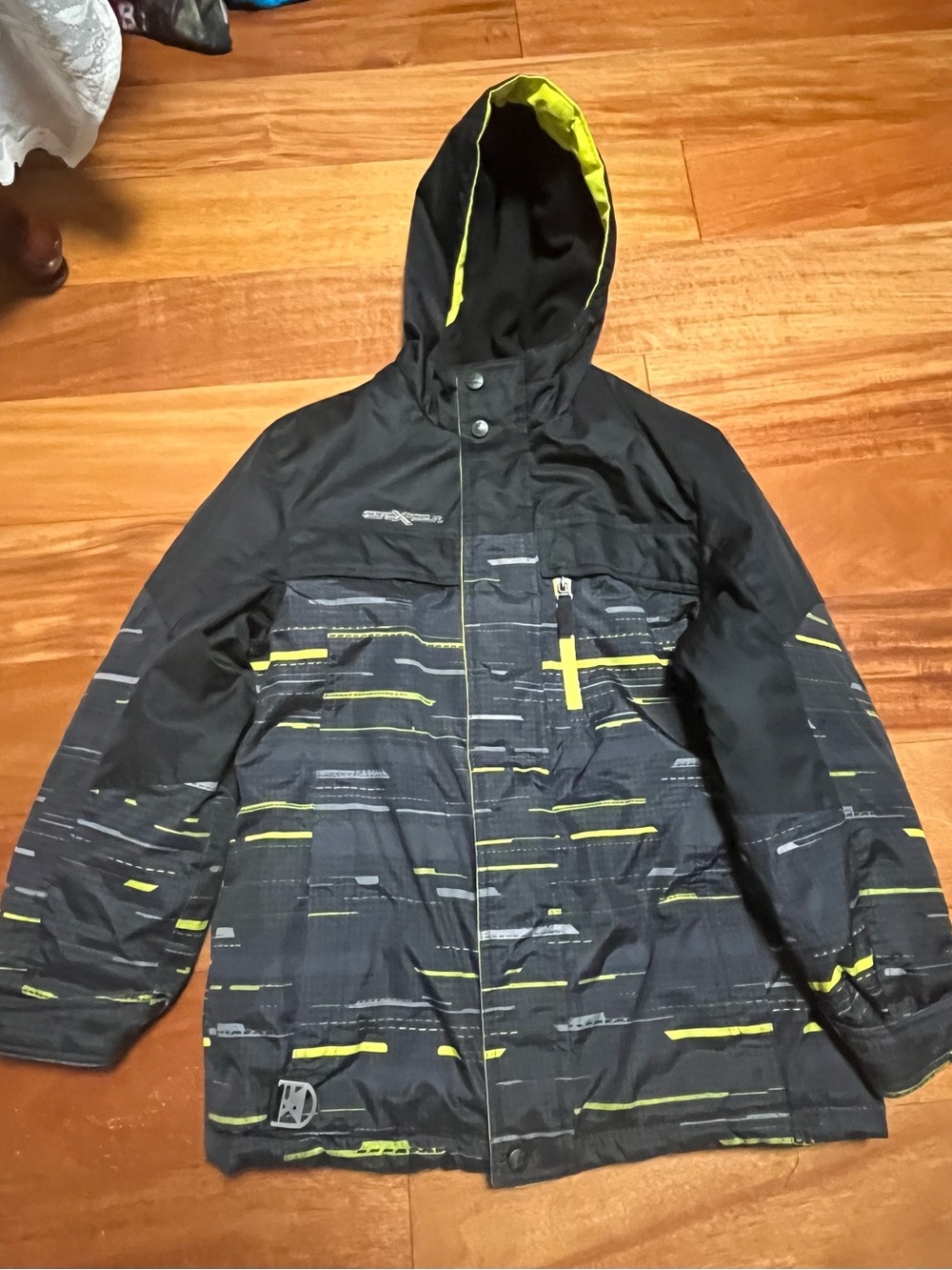 ZeroXposur Black & Lime Hooded Raincoat for Kids